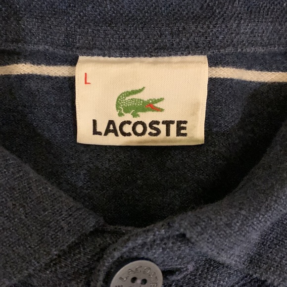 Men’s Lacoste Blue & White Stripe Long Sleeve Size Large - Picture 4 of 9
